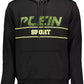 Sleek Black Hooded Sweatshirt with Bold Accents
