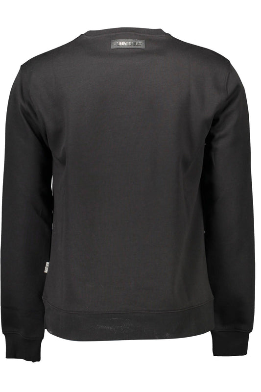 Sleek Black Cotton Sweatshirt with Bold Print