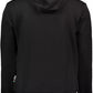 Sleek Black Hooded Sweatshirt with Bold Accents