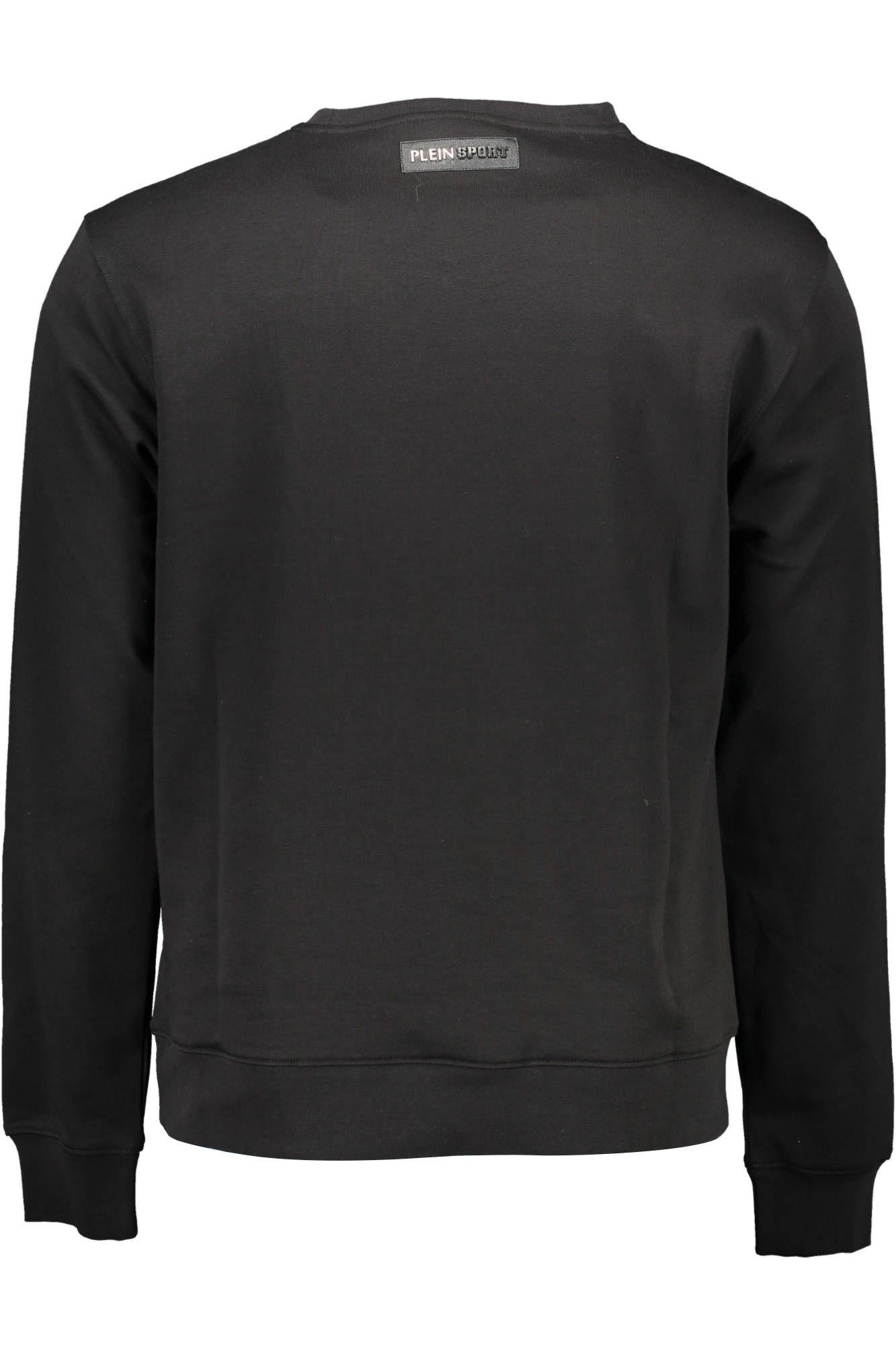 Sleek Black Cotton Sweatshirt with Logo Print