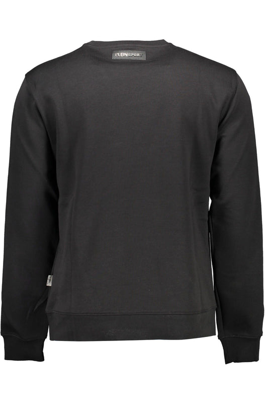 Sleek Black Cotton Sweatshirt with Bold Print