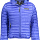 Sleek Blue Hooded Jacket with Contrasting Details