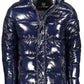Blue Technical Hooded Jacket with Logo Detail