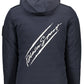 Reversible Hooded Blue Jacket with Logo Detail