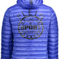 Sleek Blue Hooded Jacket with Contrasting Details