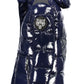 Blue Technical Hooded Jacket with Logo Detail