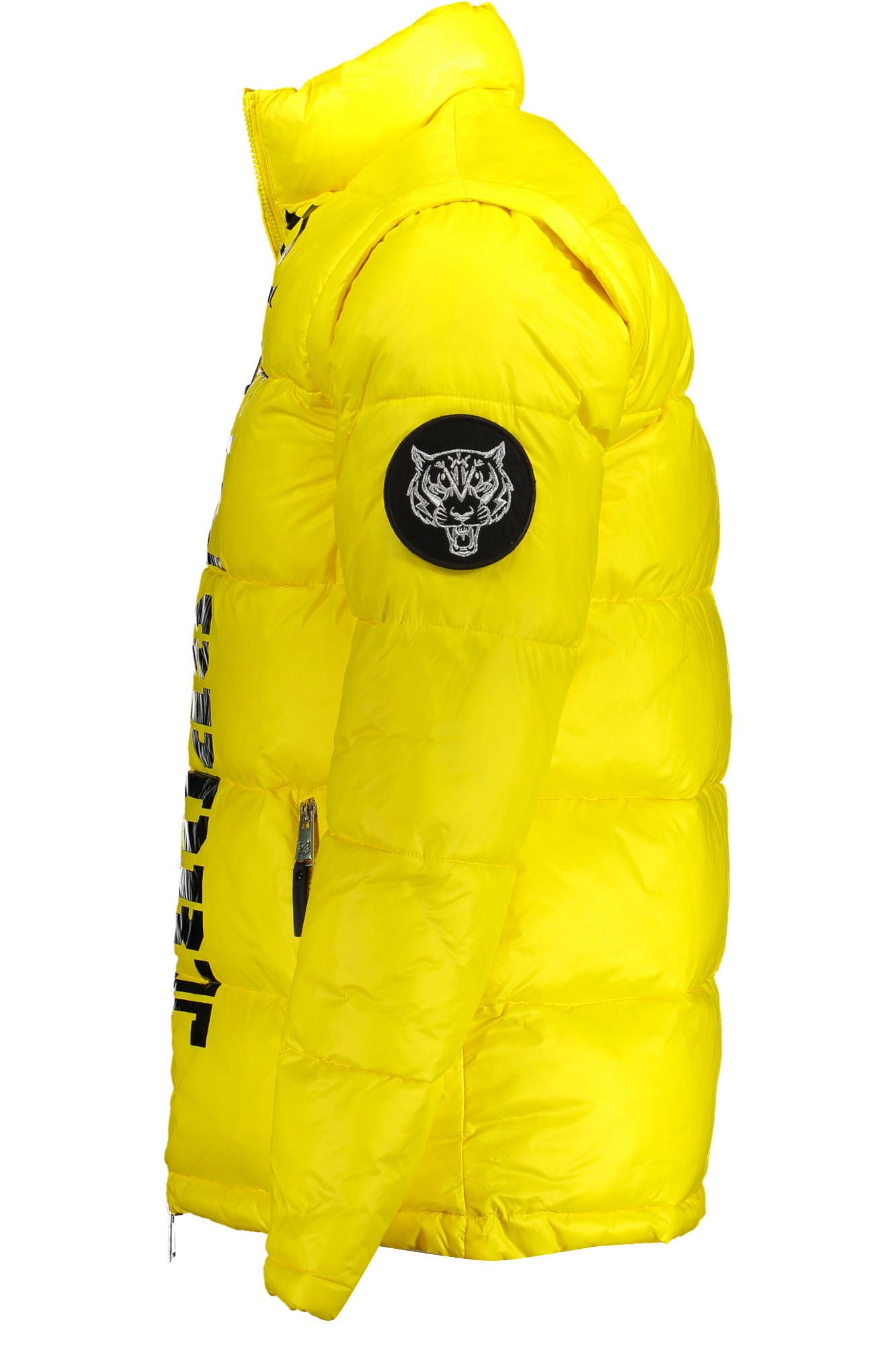 Sleek Polyamide Yellow Jacket with Logo Print