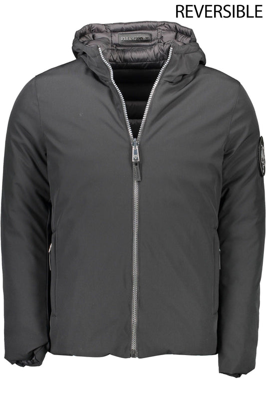 Sleek Reversible Hooded Jacket with Logo Detail