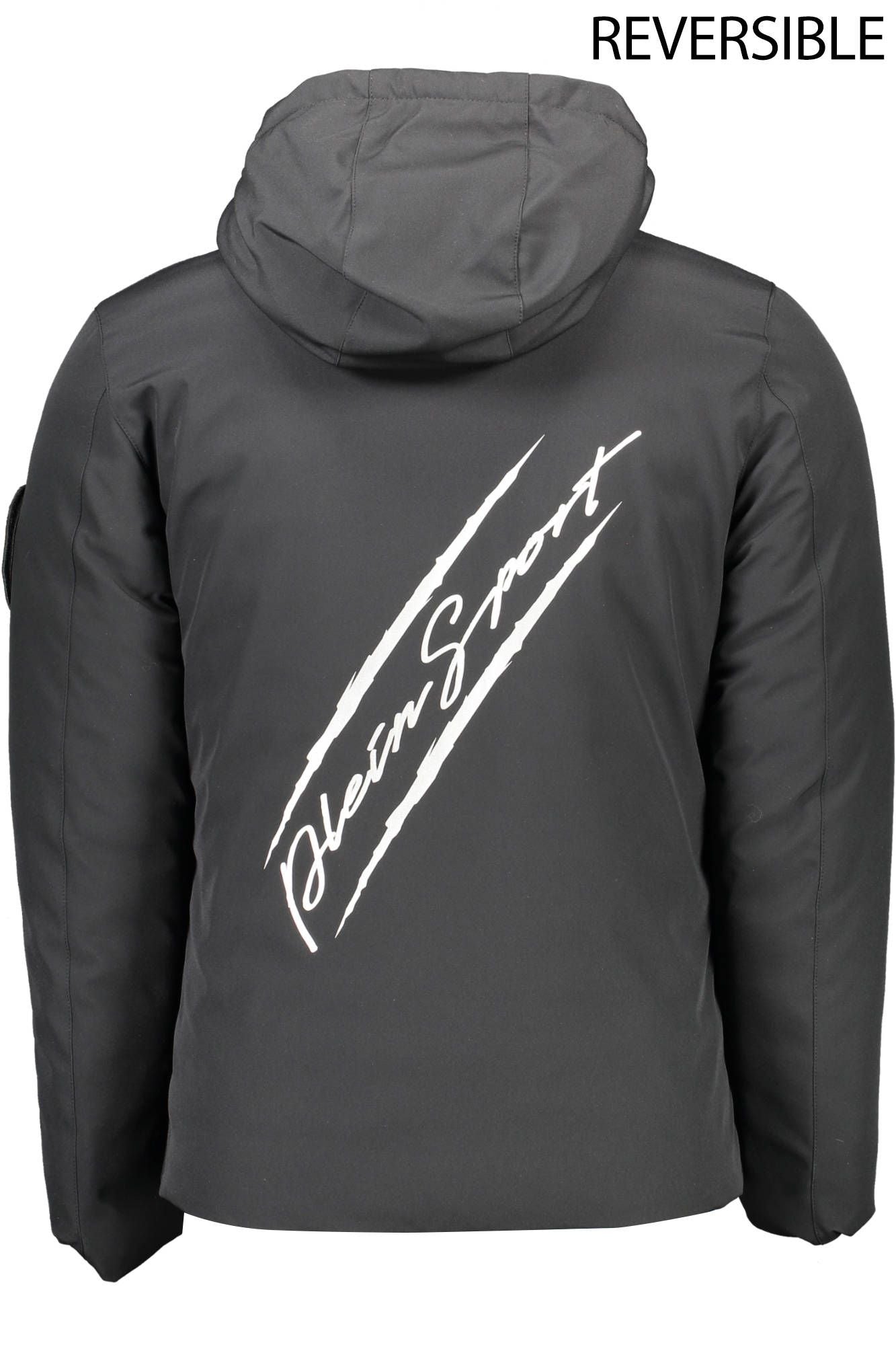 Sleek Reversible Hooded Jacket with Logo Detail