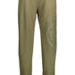 Emerald Green Cotton Sports Trousers with Logo Print