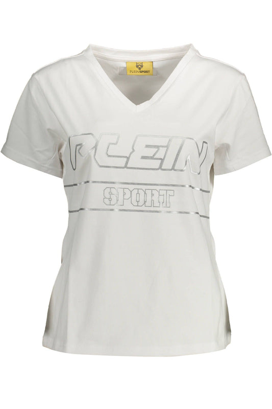 V-Neckline Printed Cotton Tee