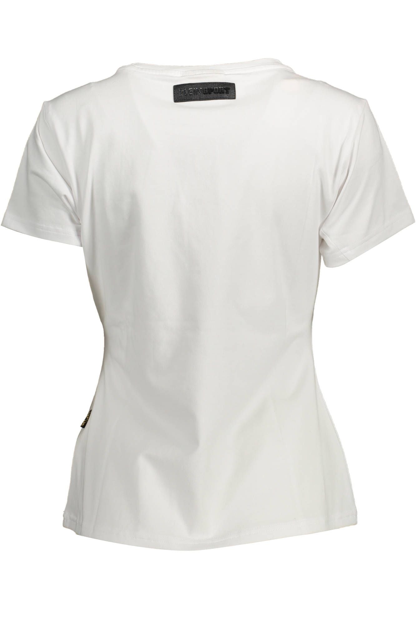 Chic White Cotton Tee with Contrast Logo