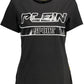 Sleek Monochrome Crew Neck Tee with Logo Detail