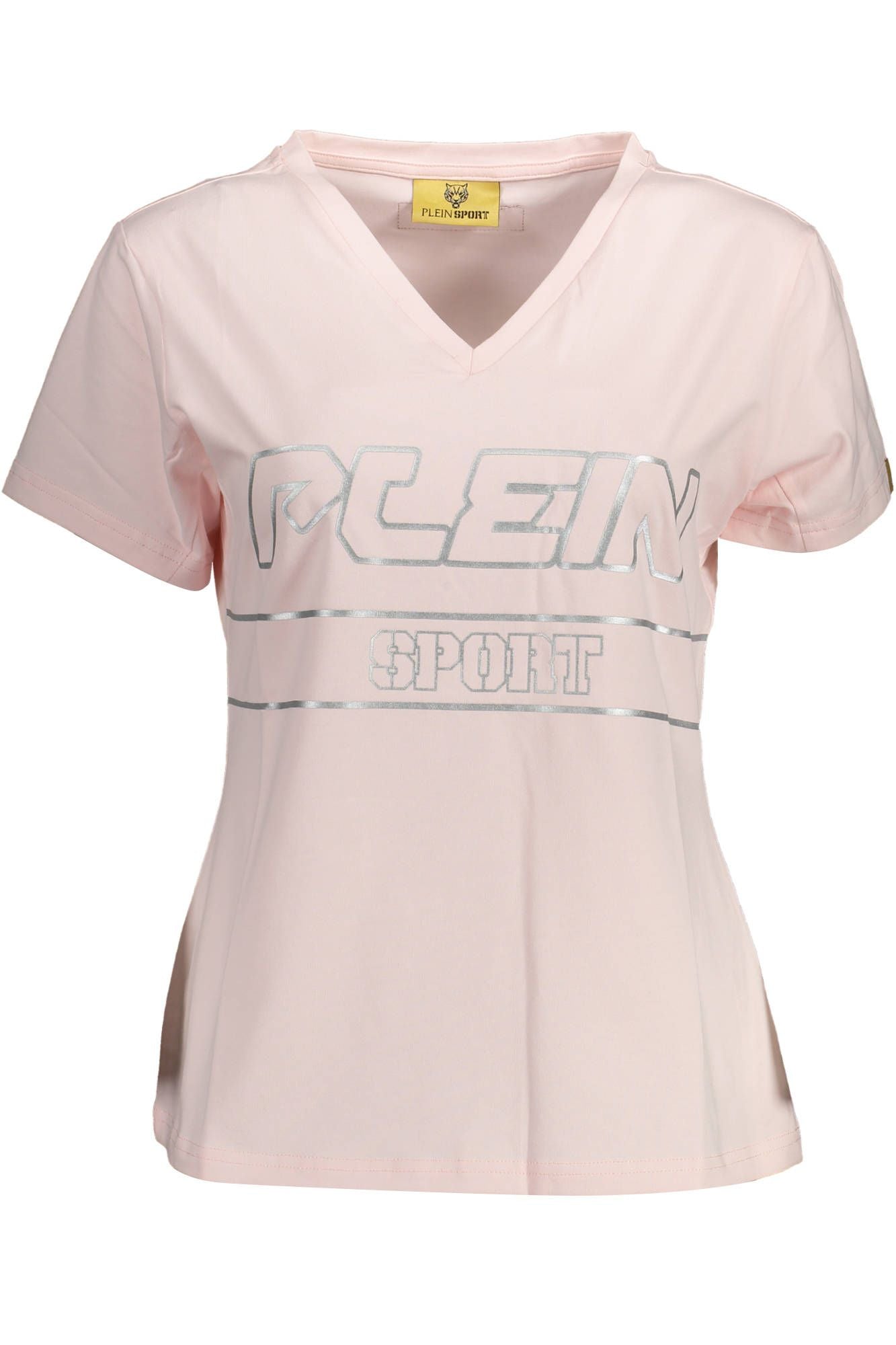 Chic Pink V-Neck Logo Tee