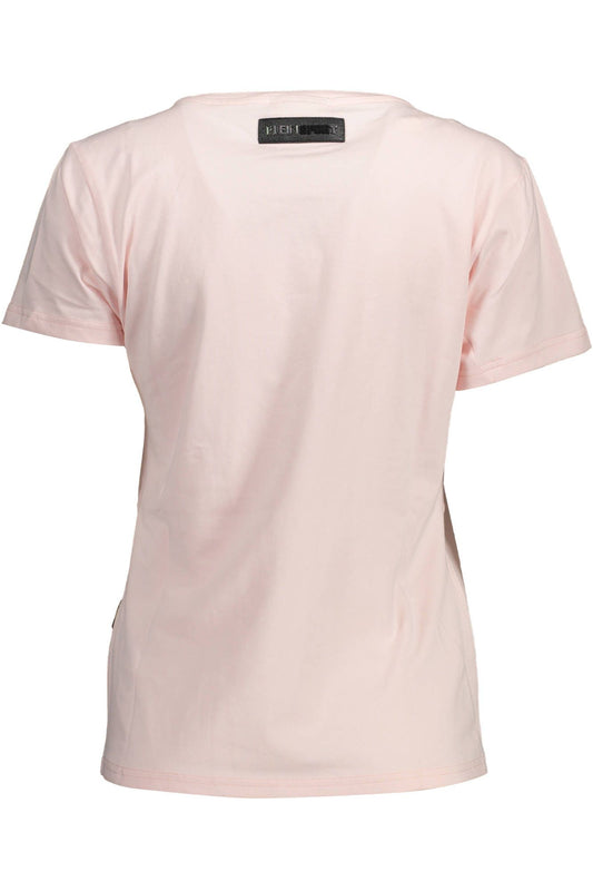 Chic Pink V-Neck Logo Tee