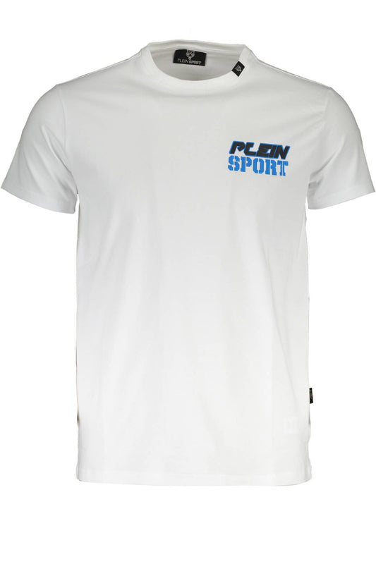 Chic White Crew Neck Logo Tee with Print
