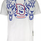 Sleek White Crew Neck Tee with Bold Print