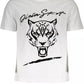 Pristine White Printed Crew Neck Tee