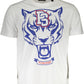 Sleek White Crew Neck Printed Tee