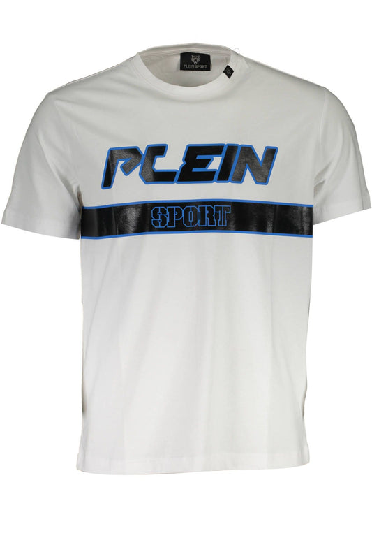 Sleek White Crew Neck Printed Tee