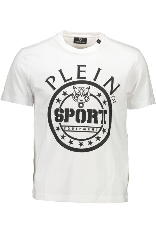 Plein Sport White Cotton Logo Tee
