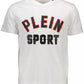 Sleek White Crew Neck Tee with Contrasting Accents