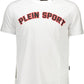 Sleek White Printed Crew Neck Tee