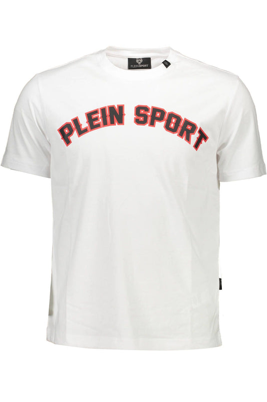 Sleek White Printed Crew Neck Tee