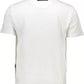 Chic White Cotton Tee with Bold Detailing