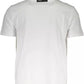 Crisp White Cotton Crew Neck Tee With Bold Print