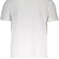 Sleek White Crew Neck Tee with Bold Print