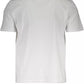 Crisp White Cotton Crew Neck Tee with Print