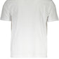 Crisp White Cotton Crew Neck Tee with Bold Print