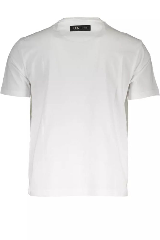 Pristine White Printed Crew Neck Tee