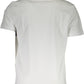 Sleek White Crew Neck Printed Tee