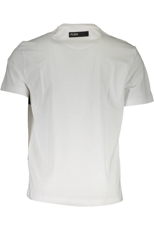 Sleek White Crew Neck Printed Tee