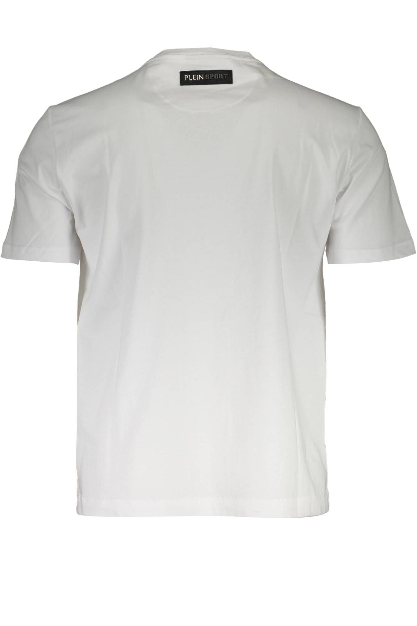 Sleek White Crew Neck Tee with Bold Print