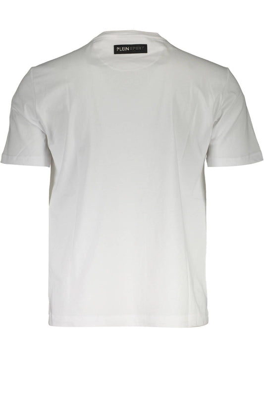 Sleek White Crew Neck Tee with Bold Print