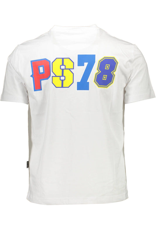 Sleek White Printed Crew Neck Tee