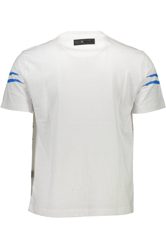 Sleek White Crew Neck Tee with Bold Print