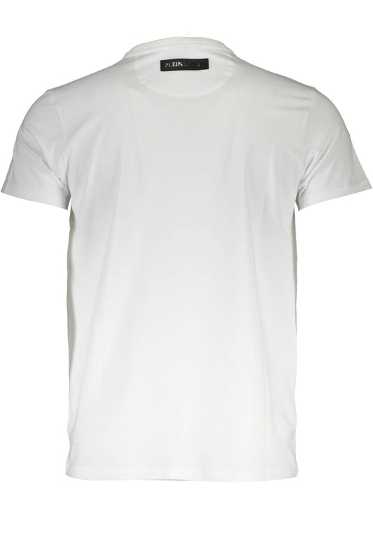 Chic White Crew Neck Logo Tee with Print
