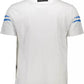 Sleek White Cotton Tee with Bold Contrasts