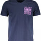 V-Neck Logo Print Cotton T-Shirt