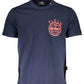 Sleek Blue Crew Neck Logo Tee