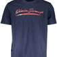 Sleek Blue Crew Neck Designer Tee