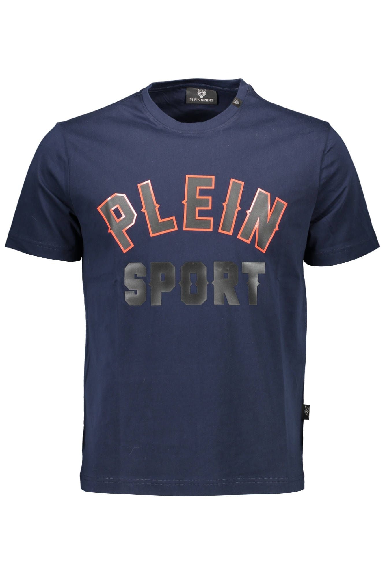 Athletic Blue Crew Neck Tee with Contrasting Details