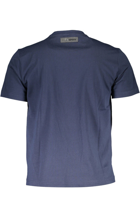 Sleek Blue Crew Neck Logo Tee