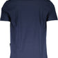 Sleek Blue Crew Neck Printed Tee