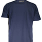 Sleek Blue Crew Neck Designer Tee