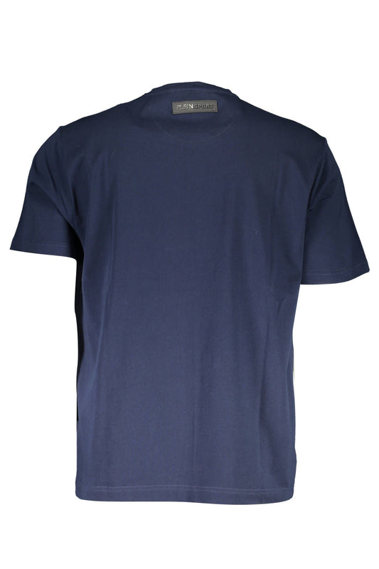 Sleek Blue Crew Neck Designer Tee